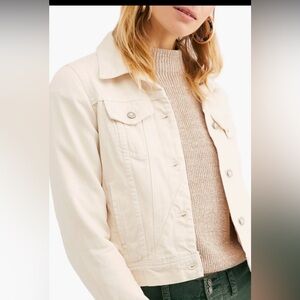 Free People We the Free Rumors Denim Jacket, ivory